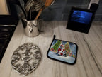 Boston Terrier and Santa Claus Pair of Pot Holders