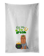 Blue and Tan Full Coat Yorkshire Terrier St. Patrick's Day Kitchen Towel Set of 2