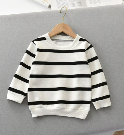 Striped Long-Sleeved Pullover T-Shirt for Kids