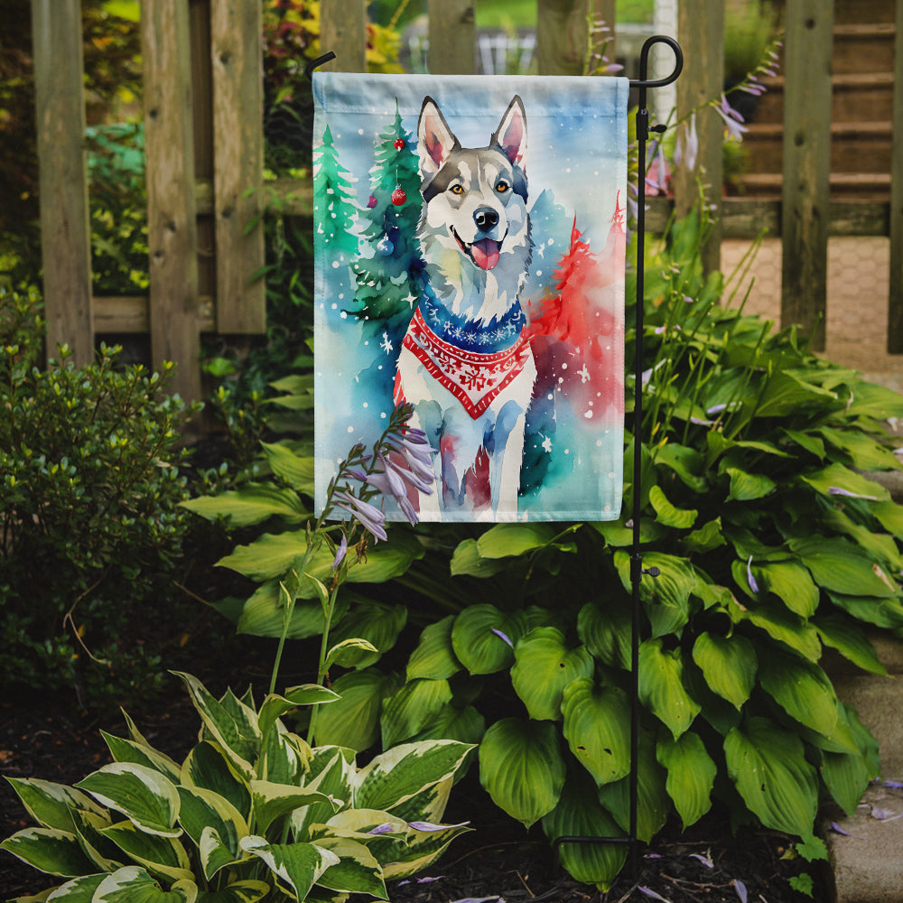 Siberian Husky Christmas Garden Flag
