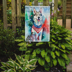Siberian Husky Christmas Garden Flag