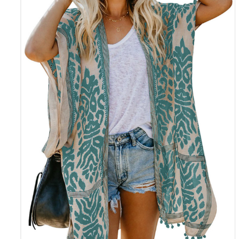 WOLFF Chic Summer Cover-Up Dress with Fringe (One Piece)