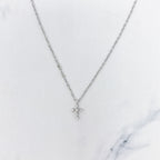 Dainty CZ Cross Pendant Necklace