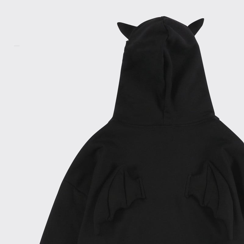 Cute Sweater with Trick or Treat Devil Wings Design