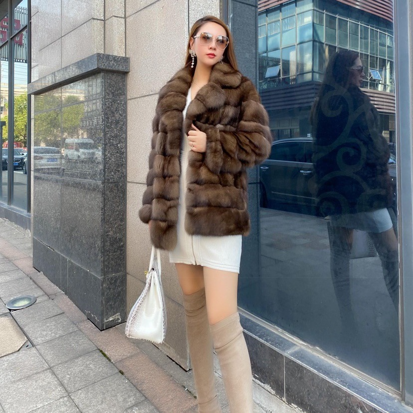 Faux Fur Zibeline Starry Coat