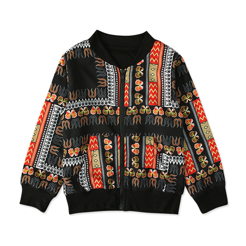 Printed Top Zip Coat