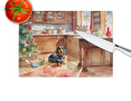 Dachshund Christmas Cookies Glass Cutting Board