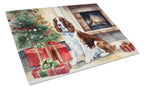 Welsh Springer Spaniel Cozy Christmas Glass Cutting Board