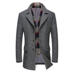 Thick Lapel Coat for Middle Aged Men