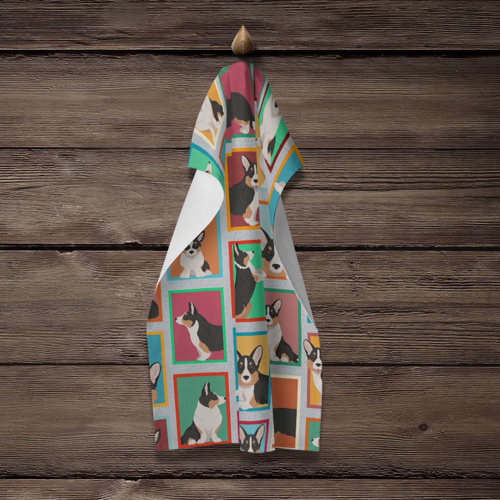 Lots of Tricolor Cardigan Corgi Kitchen Towel