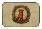 Nova Scotia Duck Tolling Retriever Christmas Flowers Dish Drying Mat