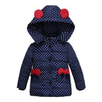 Hooded Dot Animal Design Girls Puffy Winter Coat