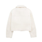 French Style Short Jacket with Pearl Fabric for Women
