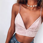Cross-Border Women's Deep V Crop Top Tank Top