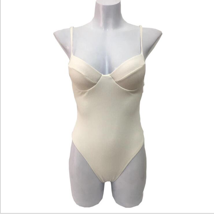 Mustard High-Cut Plunge One-Piece Swimsuit