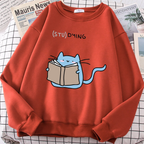 Casual Cartoon Printed Long-sleeved Pullover Sweater | Streetwear