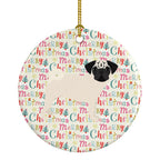 Pug #2 Merry Christmas Ceramic Ornament