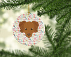 Persian Chihuahua Merry Christmas Ceramic Ornament