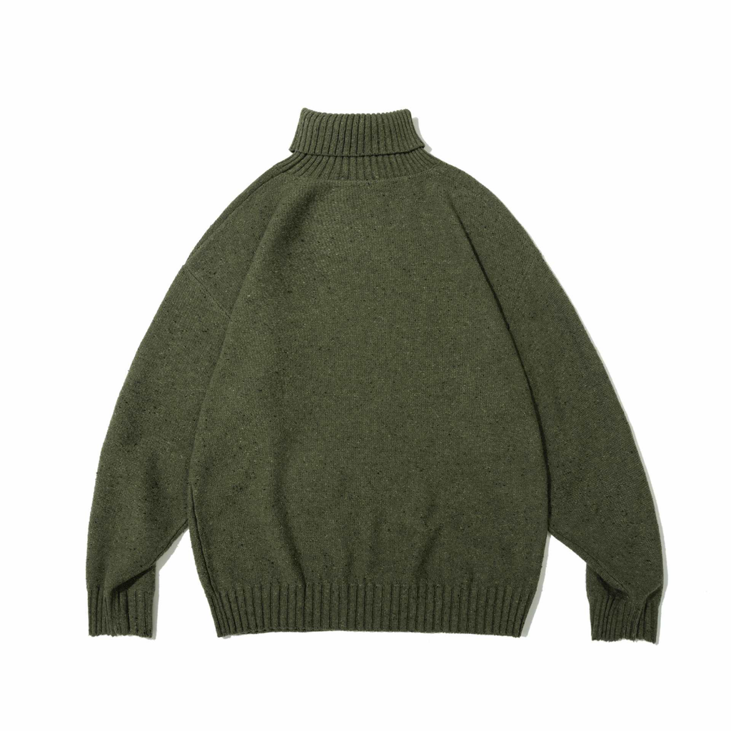 Retro Loose Knitted Solid Color Turtleneck Sweater