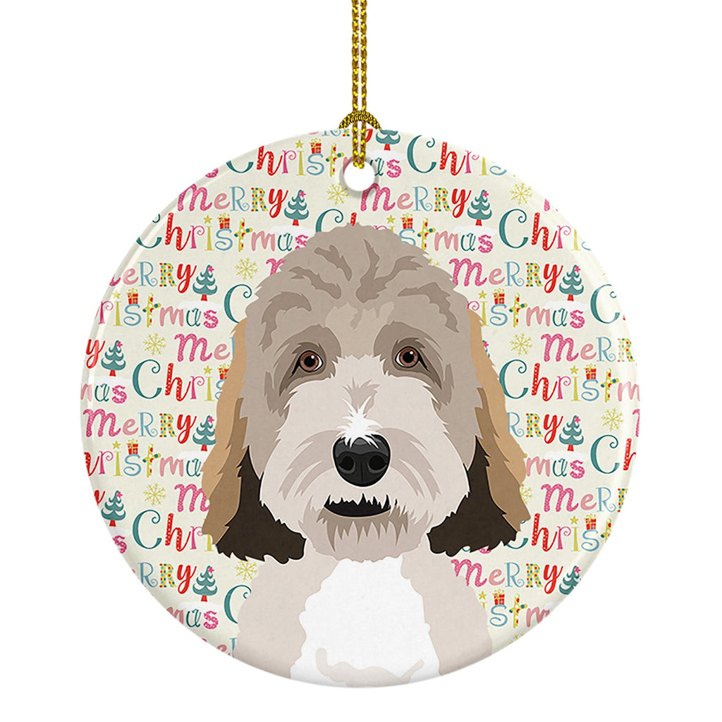 Doodle Tricolor #1 Christmas Ceramic Ornament