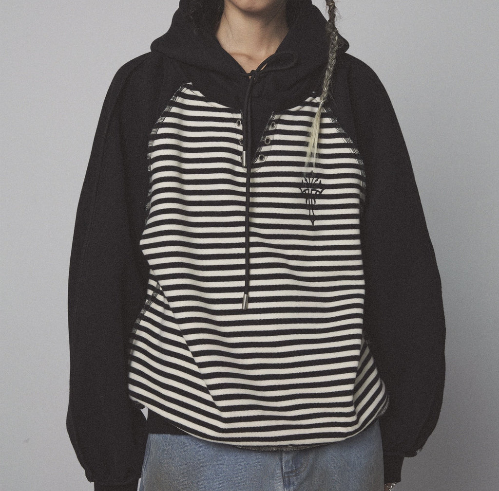 Embroidered Pullover Hoodie - Loose Fleece Two Piece | Streetwear