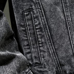 Men's Vintage Washed Ash Denim Jacket - Slim Fit