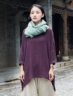 Cotton And Linen Breathable Retro National Long Sleeve Pullover T-shirt | Streetwear