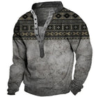 Men's Casual Long Sleeve Pullover with Chest Buttons | Streetwear