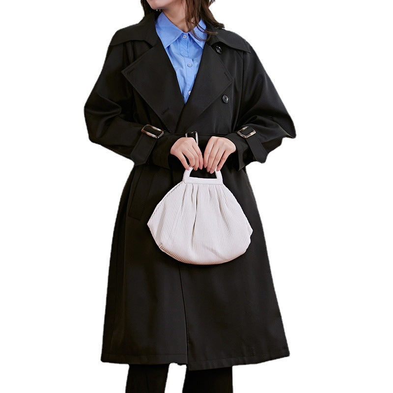 Women's Retro Classic Mid-Length British Trench Coat