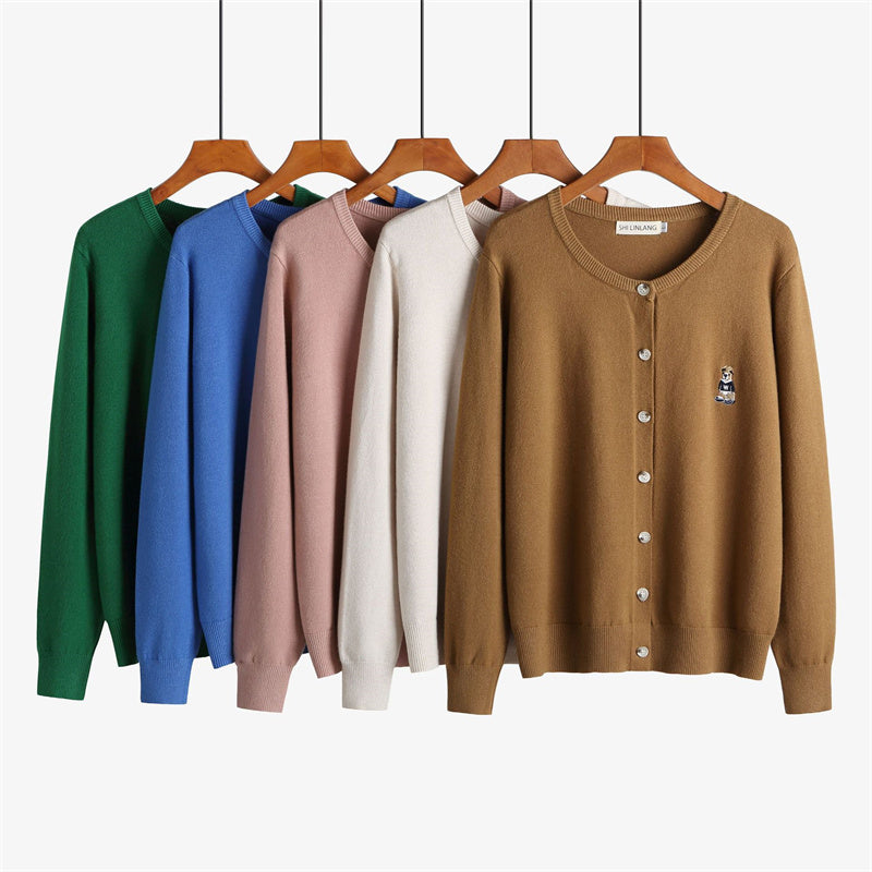 Oversized Women's Knitted V-neck Cardigan Jacket