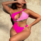 New Contrast Color One-Piece Swimsuit