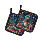 Gecko Christmas Pair of Pot Holders