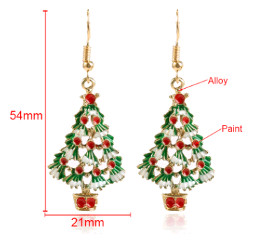 Christmas Tree Pendant Earrings for Holiday Decor
