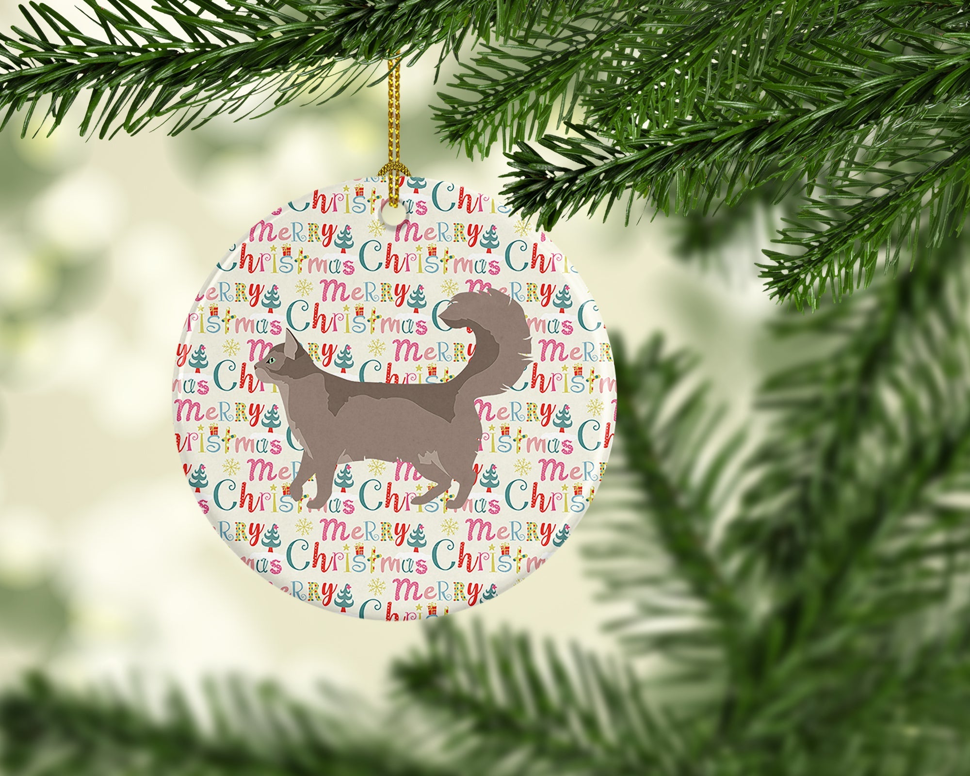 Somali #2 Cat Christmas Ceramic Ornament