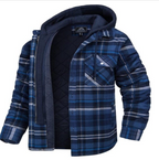 Quilted Flannel Shirt Jacket with Detachable Hood (One)