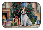 Fox Terrier Cozy Christmas Dish Drying Mat