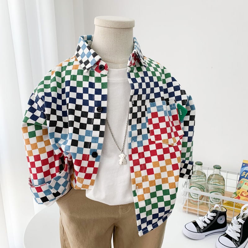 Korean-style Mosaic Jacket for Kids