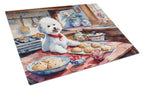 Bichon Frise Christmas Cookies Glass Cutting Board