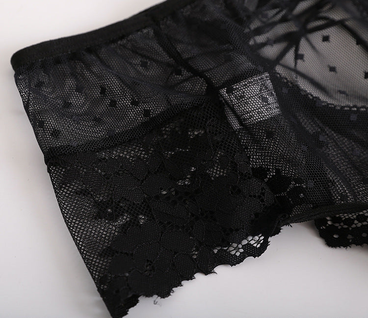 High-Waisted Polka Dot Lace Shaping Panties