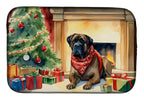 Bullmastiff Cozy Christmas Dish Drying Mat