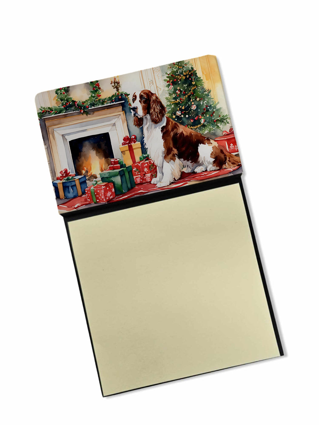 Welsh Springer Spaniel Cozy Christmas Sticky Note Holder