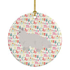 White Persian Traditional Cat Christmas Ceramic Ornament