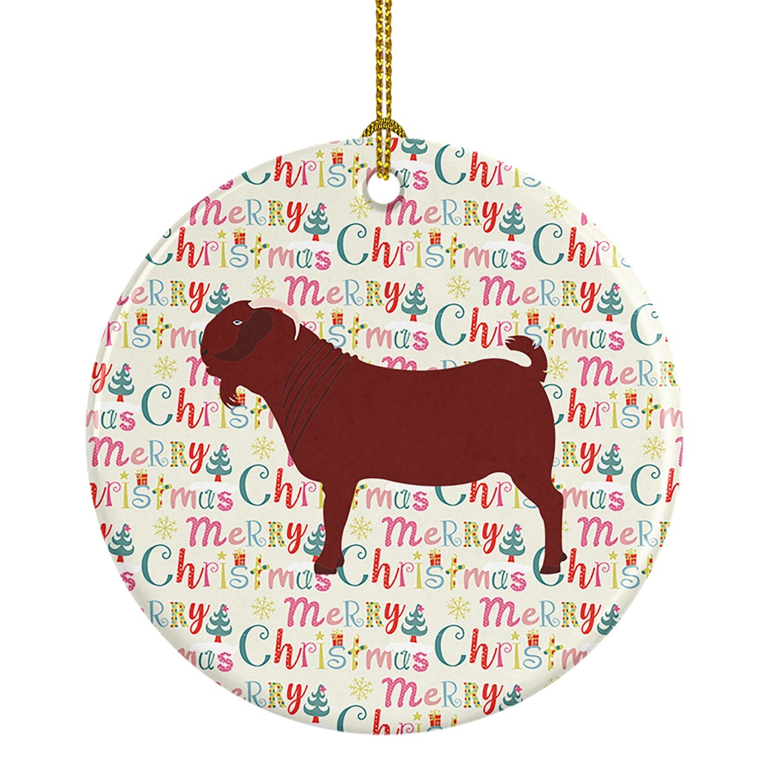 Kalahari Red Goat Christmas Ceramic Ornament