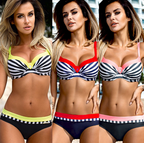 Multicolor Push-Up Bikini, Two-Piece Swimsuit, Sexy Swimwear