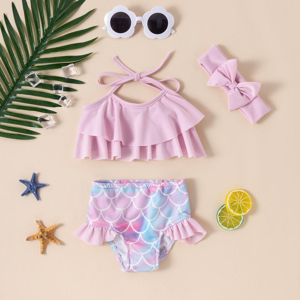Cute Donut Off Shoulder Swimwear Set for Ages 1-3