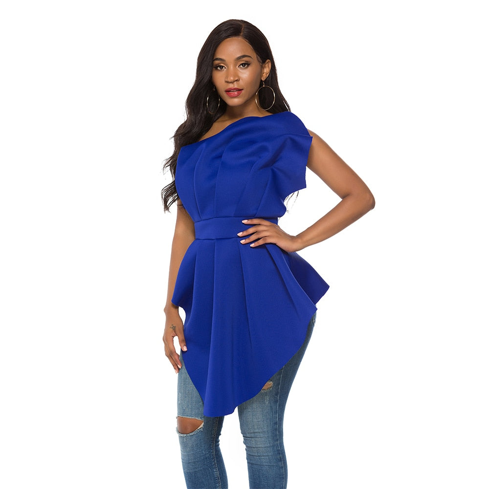 New Women's Ruffled Sleeveless Top with Spaghetti Straps