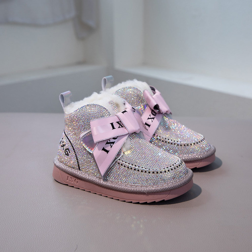 Rhinestone Princess Thermal Cotton Slippers