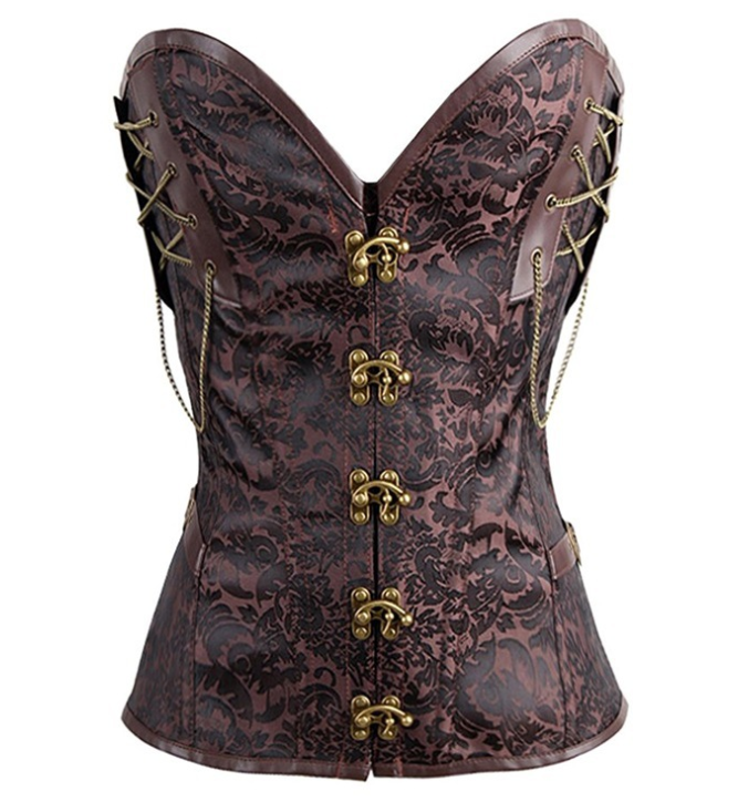 Gothic Corset Dress with High-End Metallic Details