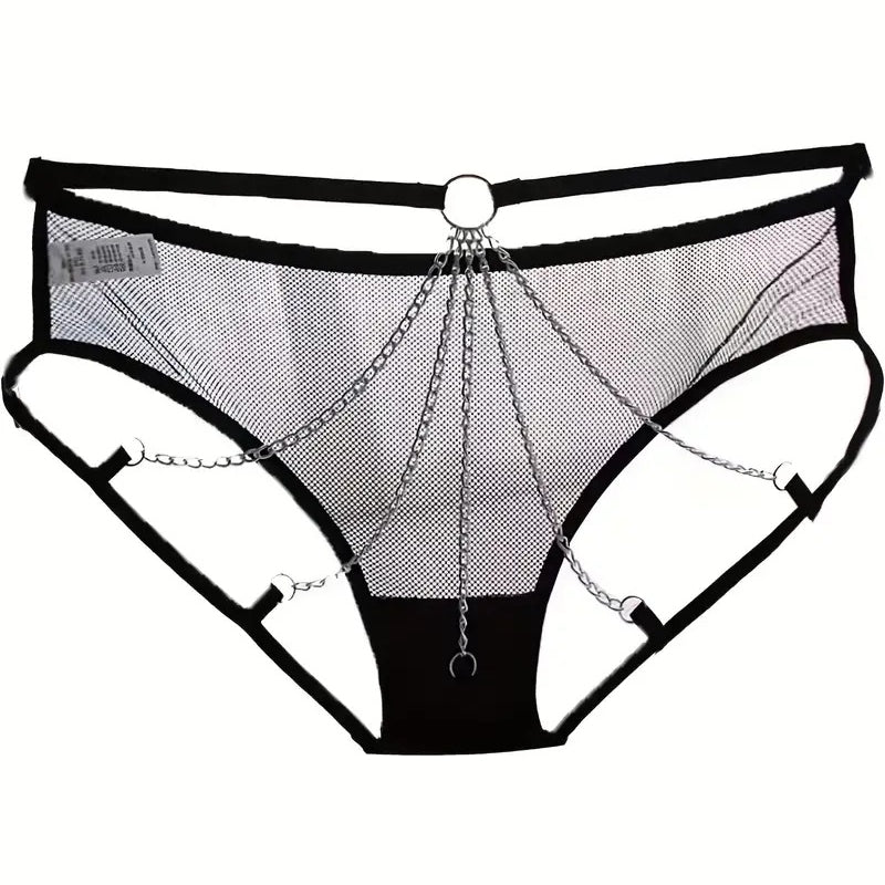 New Women's Sexy See-through Thong and Briefs Set
