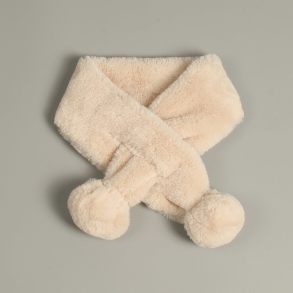 Korean Style Pure Plush Winter Scarf for Kids
